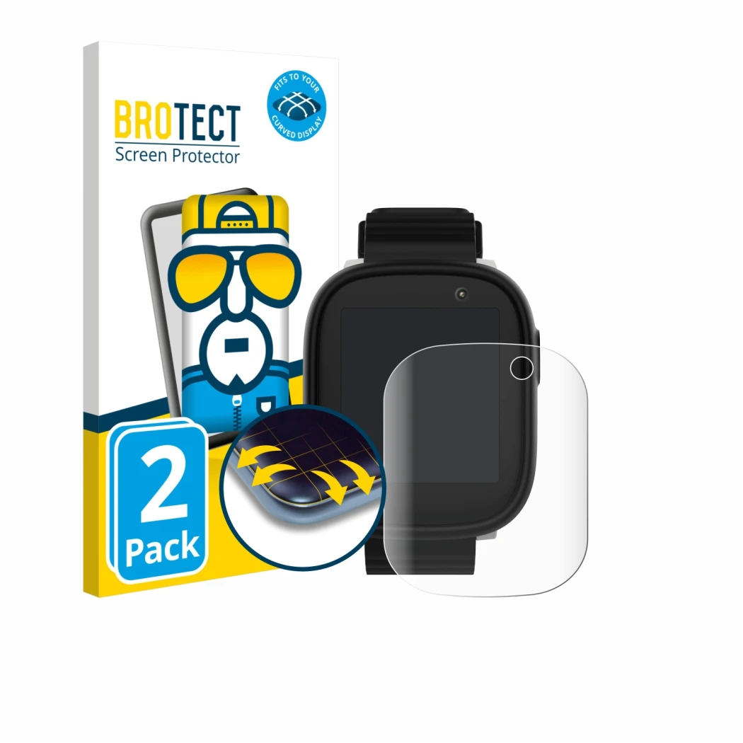 Parte frontale di una confezione del prodotto con il logo del marchio BROTECT. Accanto è raffigurato il dispositivo Xplora X6 