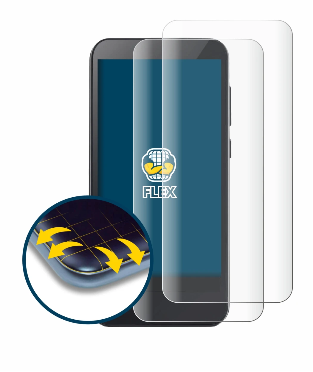 Immagine del dispositivo Omnipod 5 con un'ampia varietà di protezioni per lo schermo.