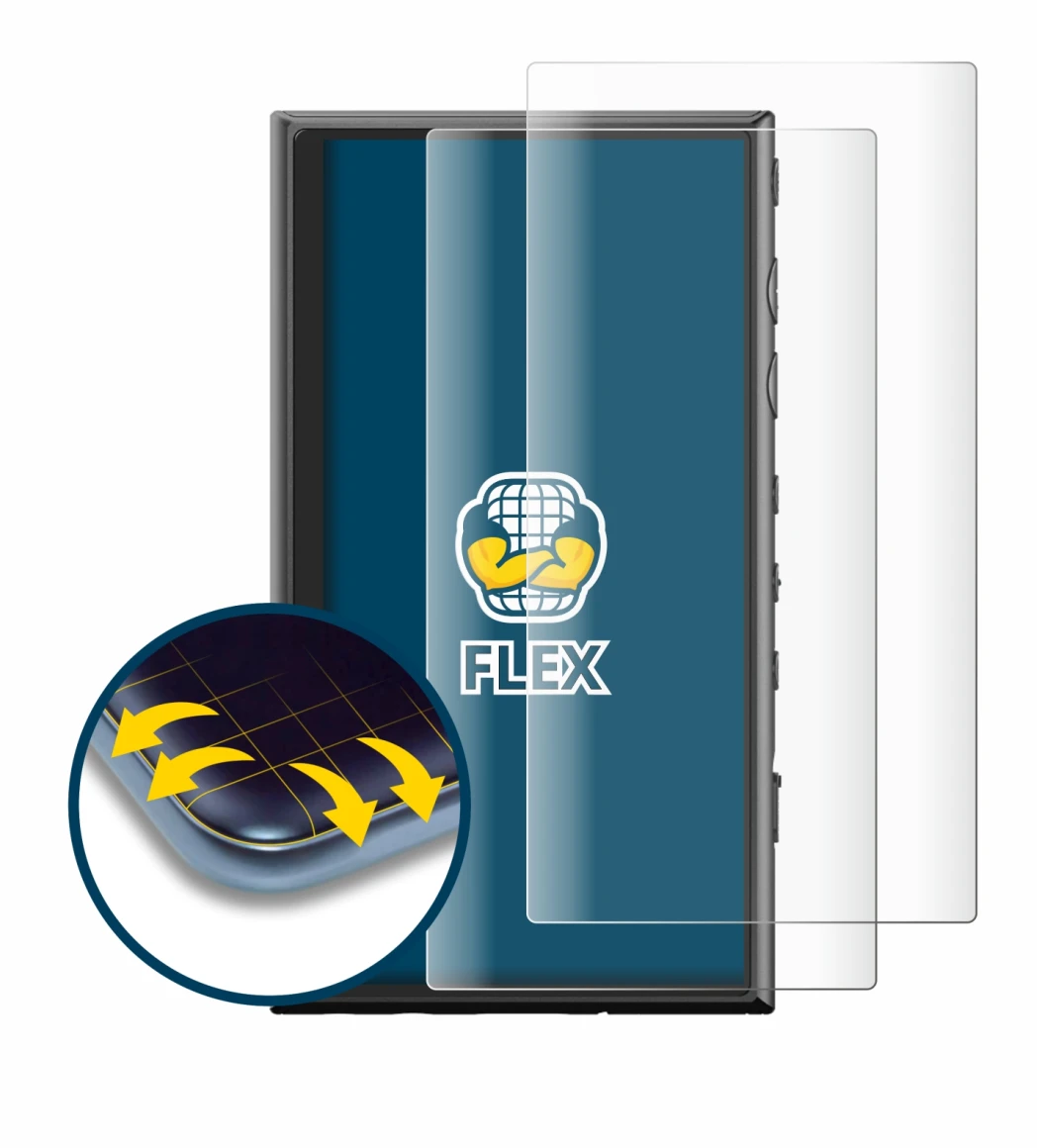 Immagine del dispositivo Sony Walkman NW-A306 con un'ampia varietà di protezioni per lo schermo.