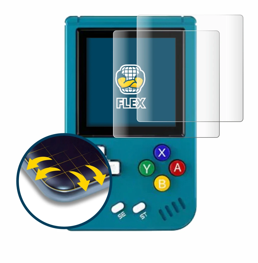 Immagine del dispositivo Anbernic RG Nano con un'ampia varietà di protezioni per lo schermo.