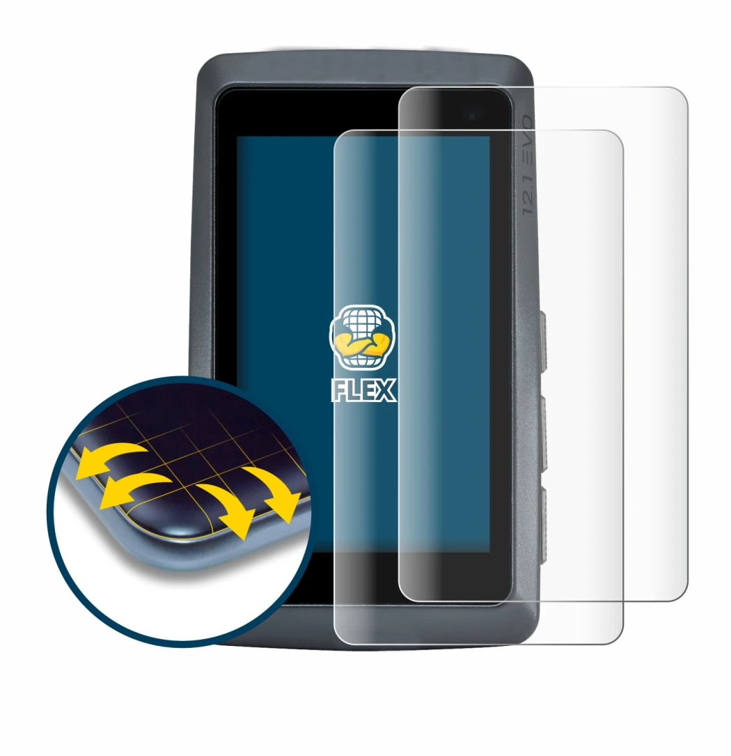 Immagine del dispositivo Sigma ROX 12.1 EVO con un'ampia varietà di protezioni per lo schermo.