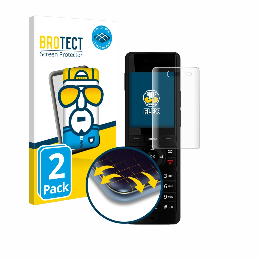 Parte frontale di una confezione del prodotto con il logo del marchio BROTECT. Accanto è raffigurato il dispositivo AVM Fritz!