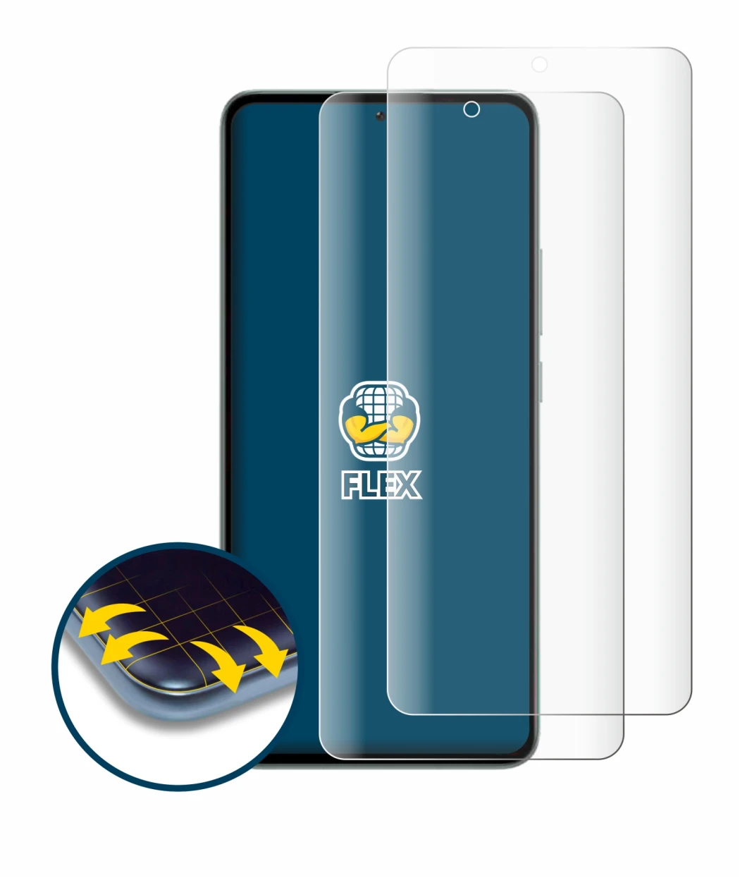 Immagine del dispositivo Xiaomi 13T Pro con un'ampia varietà di protezioni per lo schermo.