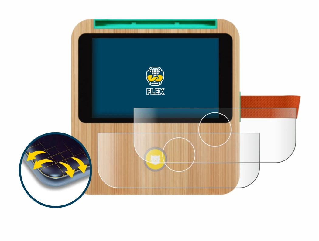 Immagine del dispositivo tigerbox Touch Plus con un'ampia varietà di protezioni per lo schermo.