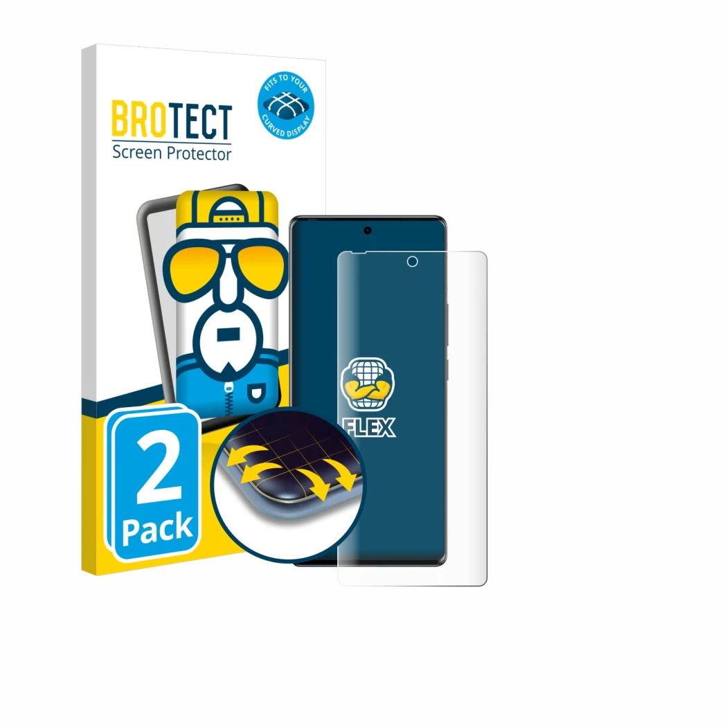 Parte frontale di una confezione del prodotto con il logo del marchio BROTECT. Accanto è raffigurato il dispositivo Tecno Spar