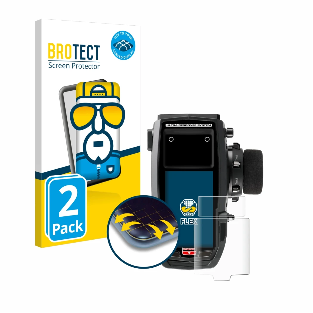 Parte frontale di una confezione del prodotto con il logo del marchio BROTECT. Accanto è raffigurato il dispositivo Sanwa M17