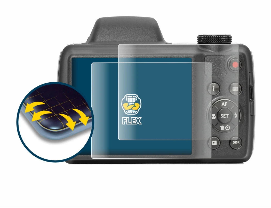 Immagine del dispositivo Kodak Pixpro AZ528 con un'ampia varietà di protezioni per lo schermo.