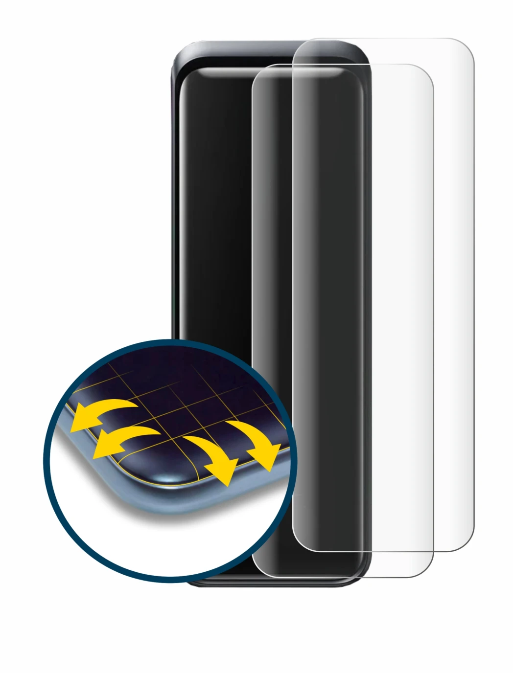 Immagine del dispositivo Anker Prime 27650 con un'ampia varietà di protezioni per lo schermo.