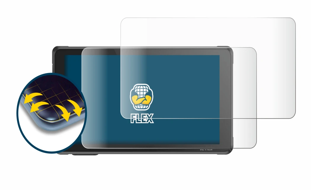 Immagine del dispositivo Interphone RideSync Sync55 con un'ampia varietà di protezioni per lo schermo.
