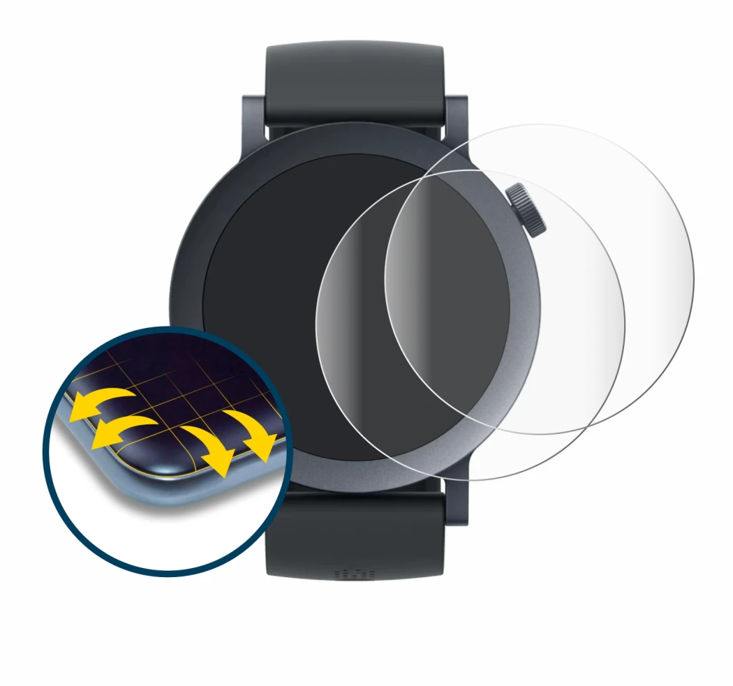 Immagine del dispositivo Nothing CMF Watch Pro 2 con un'ampia varietà di protezioni per lo schermo.