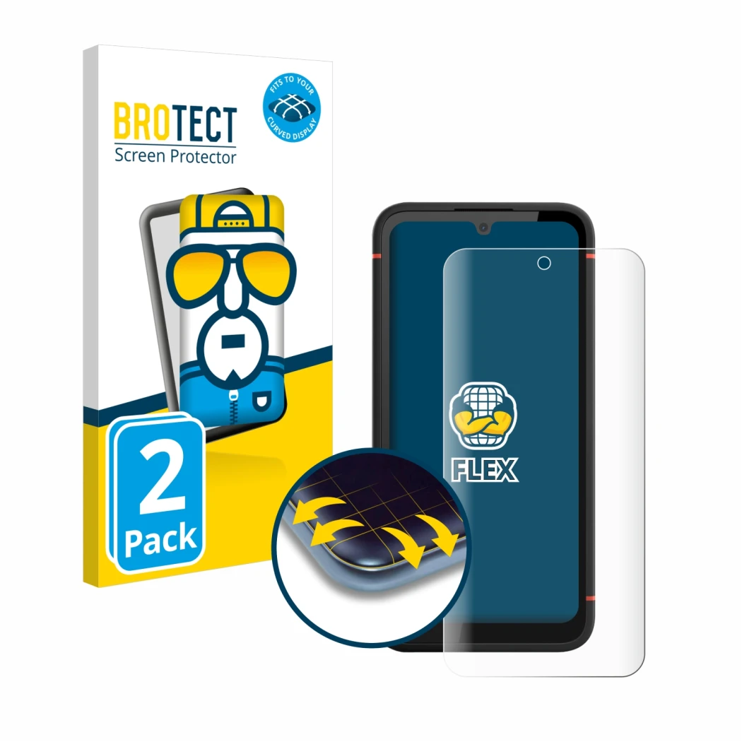 Parte frontale di una confezione del prodotto con il logo del marchio BROTECT. Accanto è raffigurato il dispositivo Gigaset GX