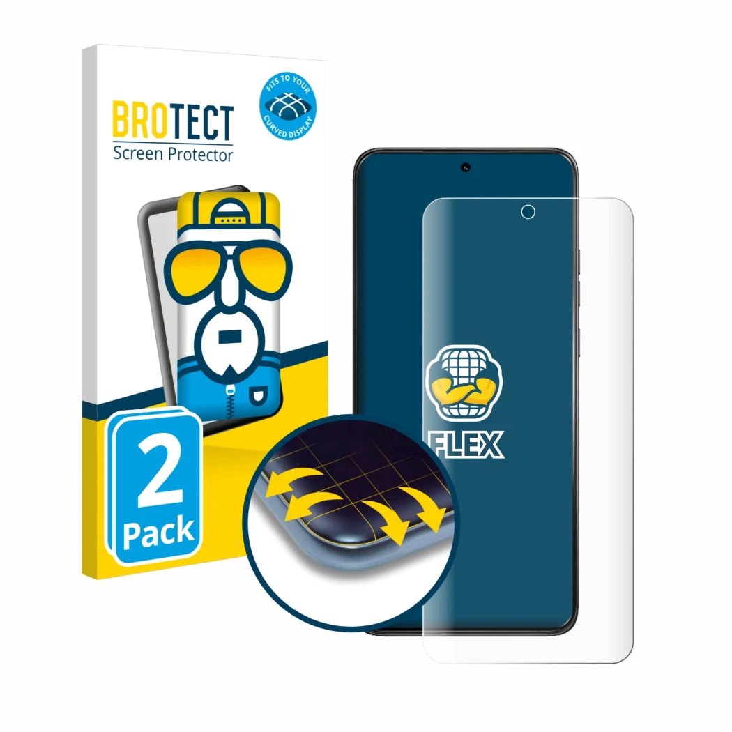 Parte frontale di una confezione del prodotto con il logo del marchio BROTECT. Accanto è raffigurato il dispositivo Motorola T