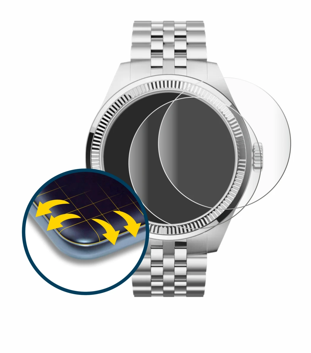 Immagine del dispositivo Withings ScanWatch Nova Brilliant (39 mm) con un'ampia varietà di protezioni per lo schermo.