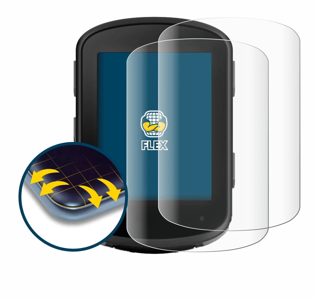 Immagine del dispositivo Garmin Edge 840 Solar con un'ampia varietà di protezioni per lo schermo.