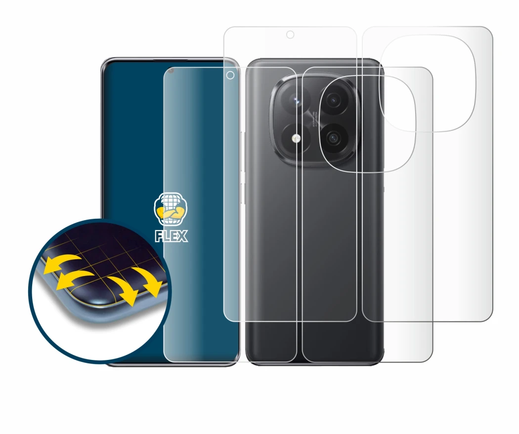 Immagine del dispositivo Xiaomi Redmi Note 14 Pro Plus (Fronte+Retro) con un'ampia varietà di protezioni per lo schermo.