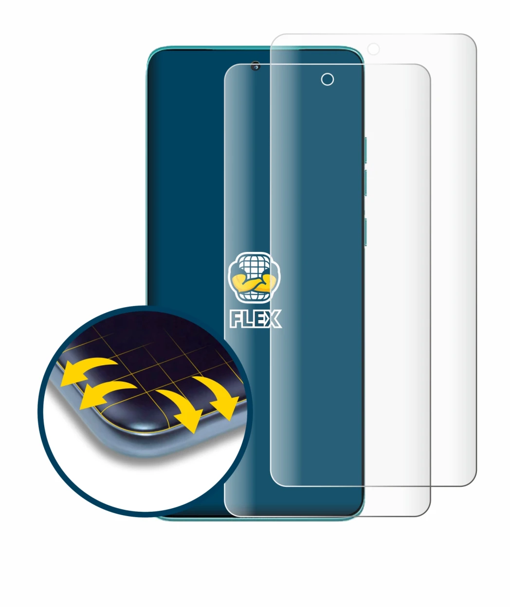 Immagine del dispositivo Motorola Edge 60 con un'ampia varietà di protezioni per lo schermo.