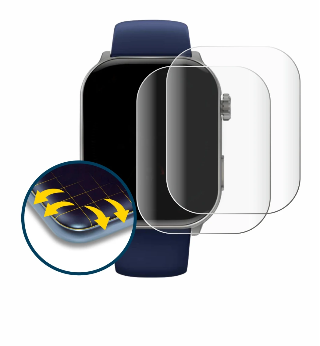 Immagine del dispositivo Gard Pro Health Smartwatch 3 (48 mm) con un'ampia varietà di protezioni per lo schermo.