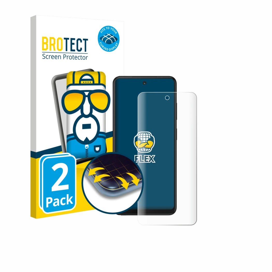 Parte frontale di una confezione del prodotto con il logo del marchio BROTECT. Accanto è raffigurato il dispositivo Xplora HMD