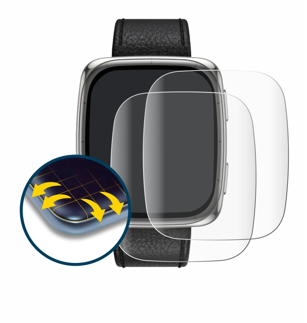 Immagine del dispositivo Amazfit Active 2 (rettangolare) con un'ampia varietà di protezioni per lo schermo.