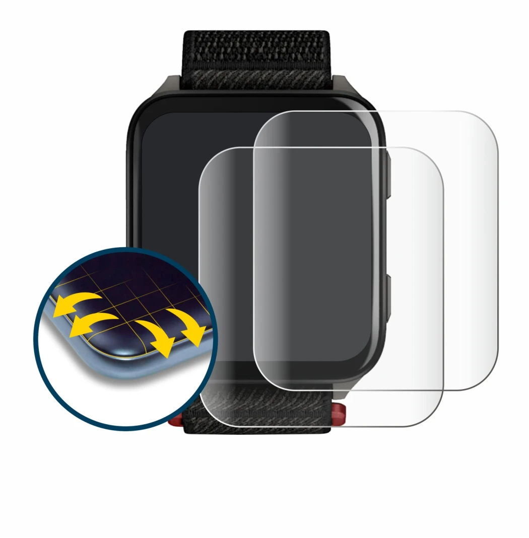 Immagine del dispositivo Garmin Venu X1 con un'ampia varietà di protezioni per lo schermo.