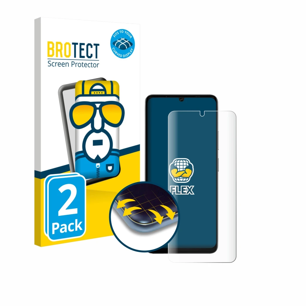 Parte frontale di una confezione del prodotto con il logo del marchio BROTECT. Accanto è raffigurato il dispositivo Doogee Not