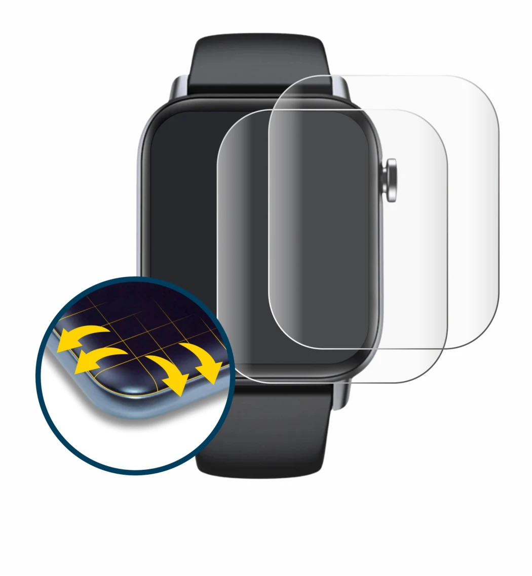 Immagine del dispositivo Gard Pro Health Smartwatch 2+ con un'ampia varietà di protezioni per lo schermo.