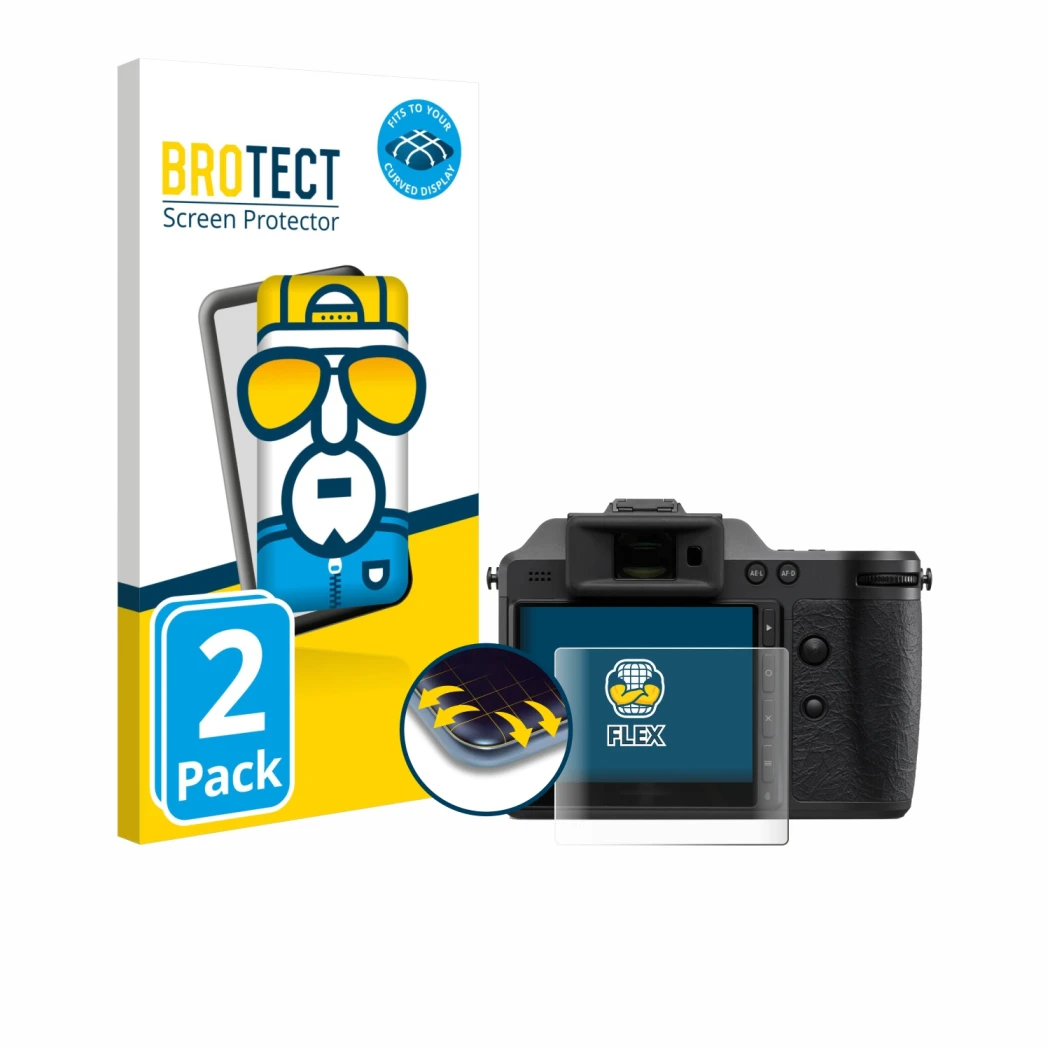 Parte frontale di una confezione del prodotto con il logo del marchio BROTECT. Accanto è raffigurato il dispositivo Hasselblad
