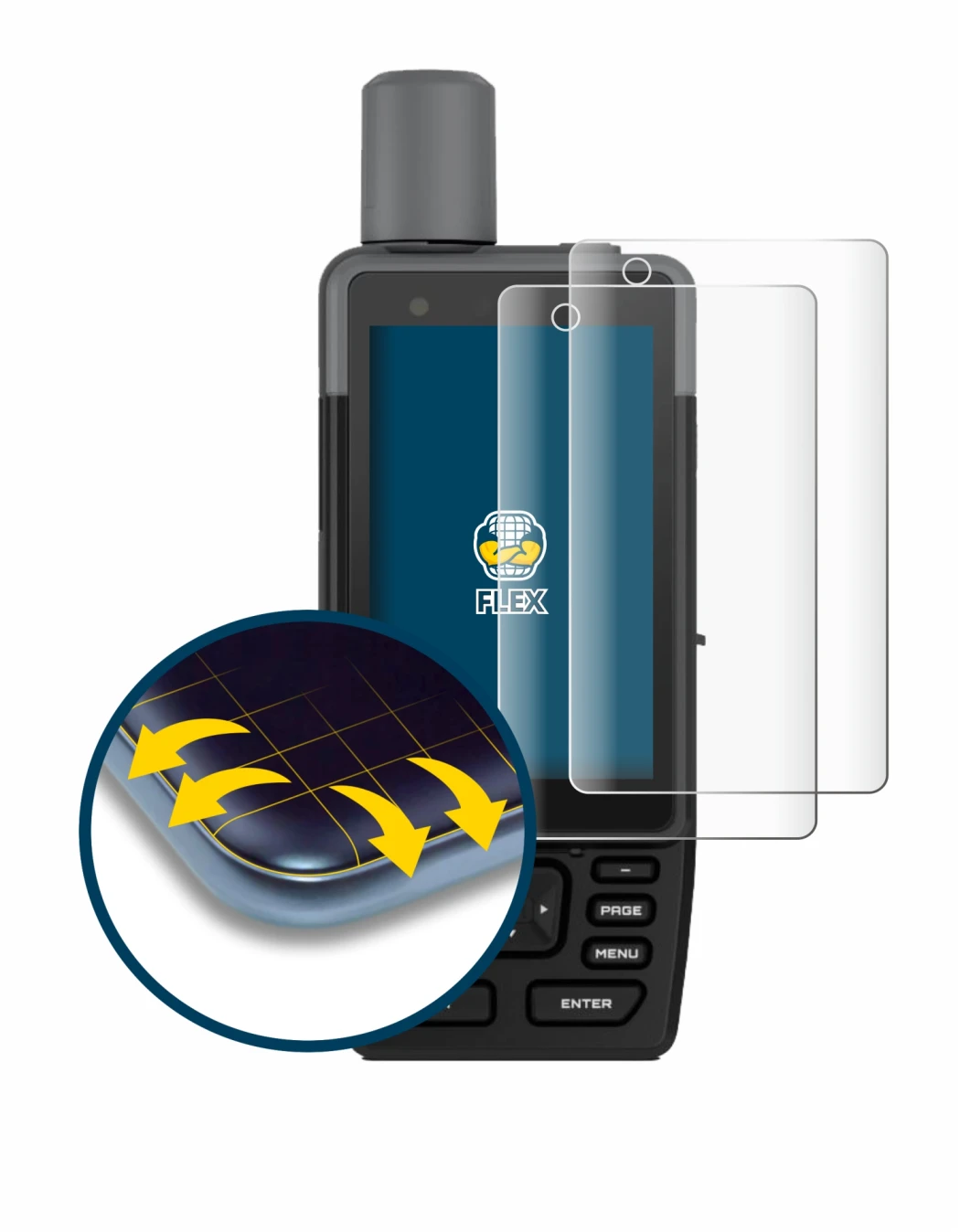 Immagine del dispositivo Garmin GPSMAP H1 con un'ampia varietà di protezioni per lo schermo.