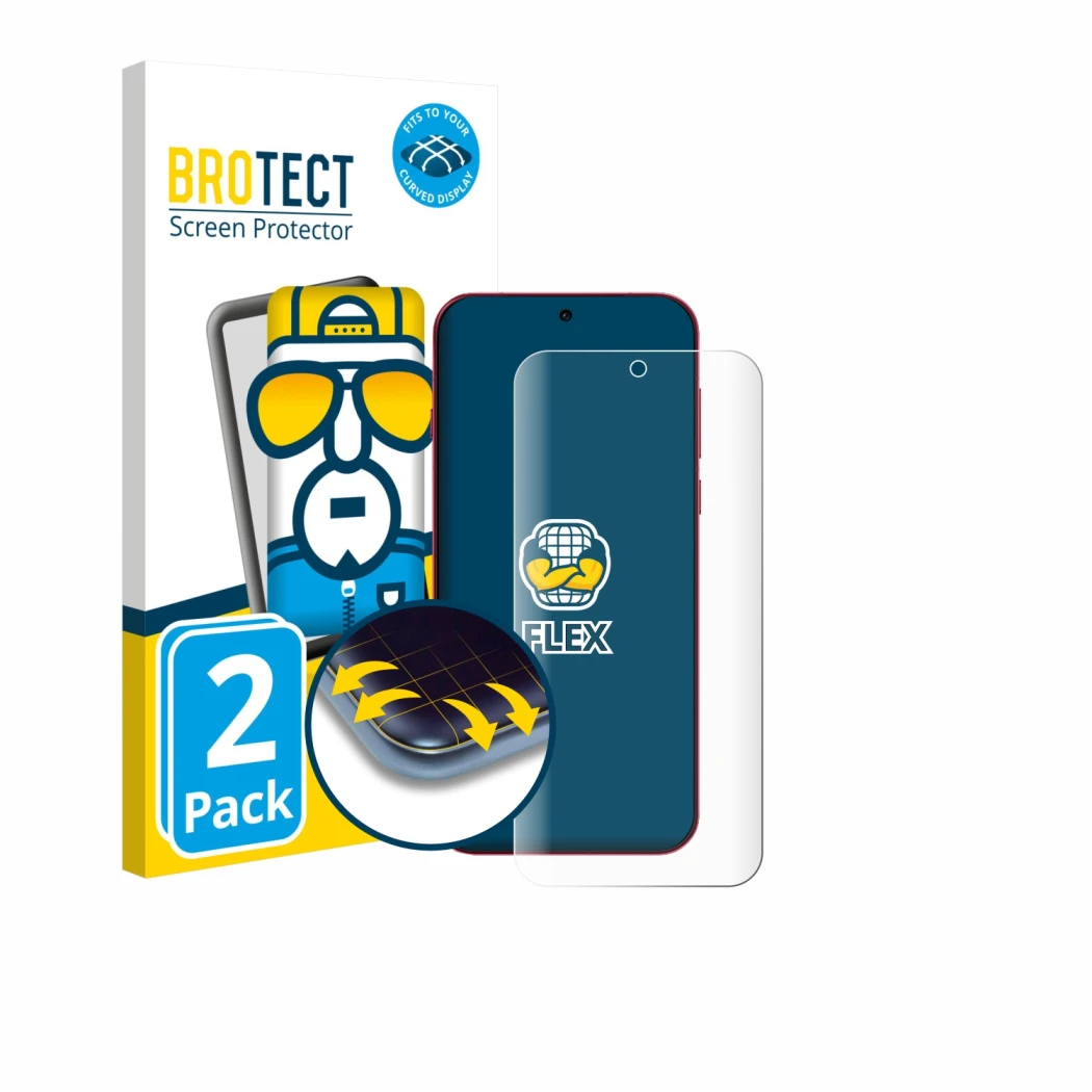 Parte frontale di una confezione del prodotto con il logo del marchio BROTECT. Accanto è raffigurato il dispositivo Oppo Find