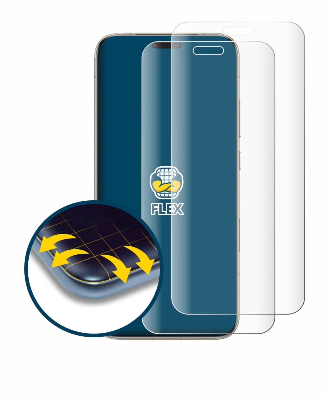 Immagine del dispositivo Honor Magic 8 Pro con un'ampia varietà di protezioni per lo schermo.