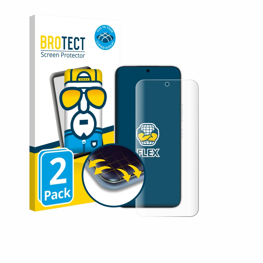 Parte frontale di una confezione del prodotto con il logo del marchio BROTECT. Accanto è raffigurato il dispositivo Honor 500