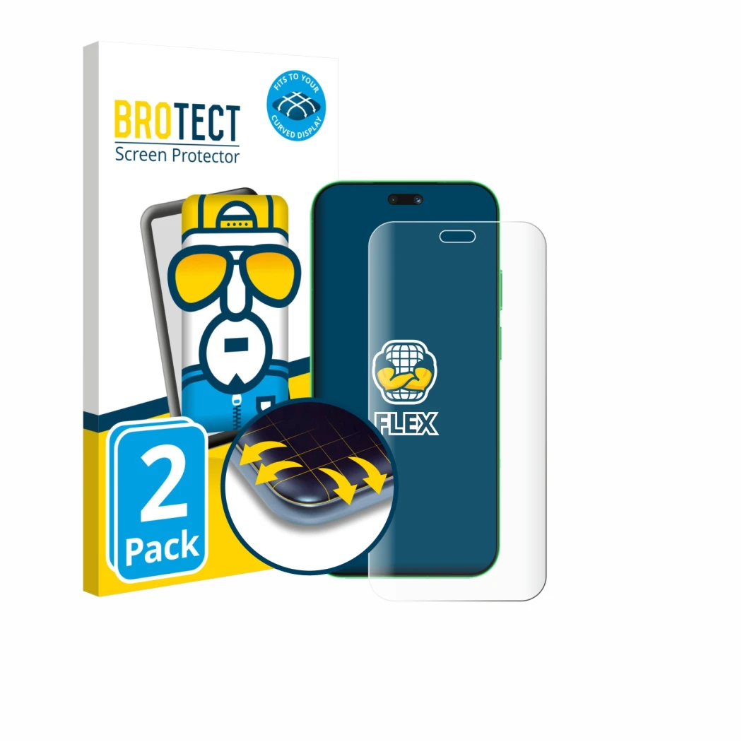 Parte frontale di una confezione del prodotto con il logo del marchio BROTECT. Accanto è raffigurato il dispositivo Huawei Nov