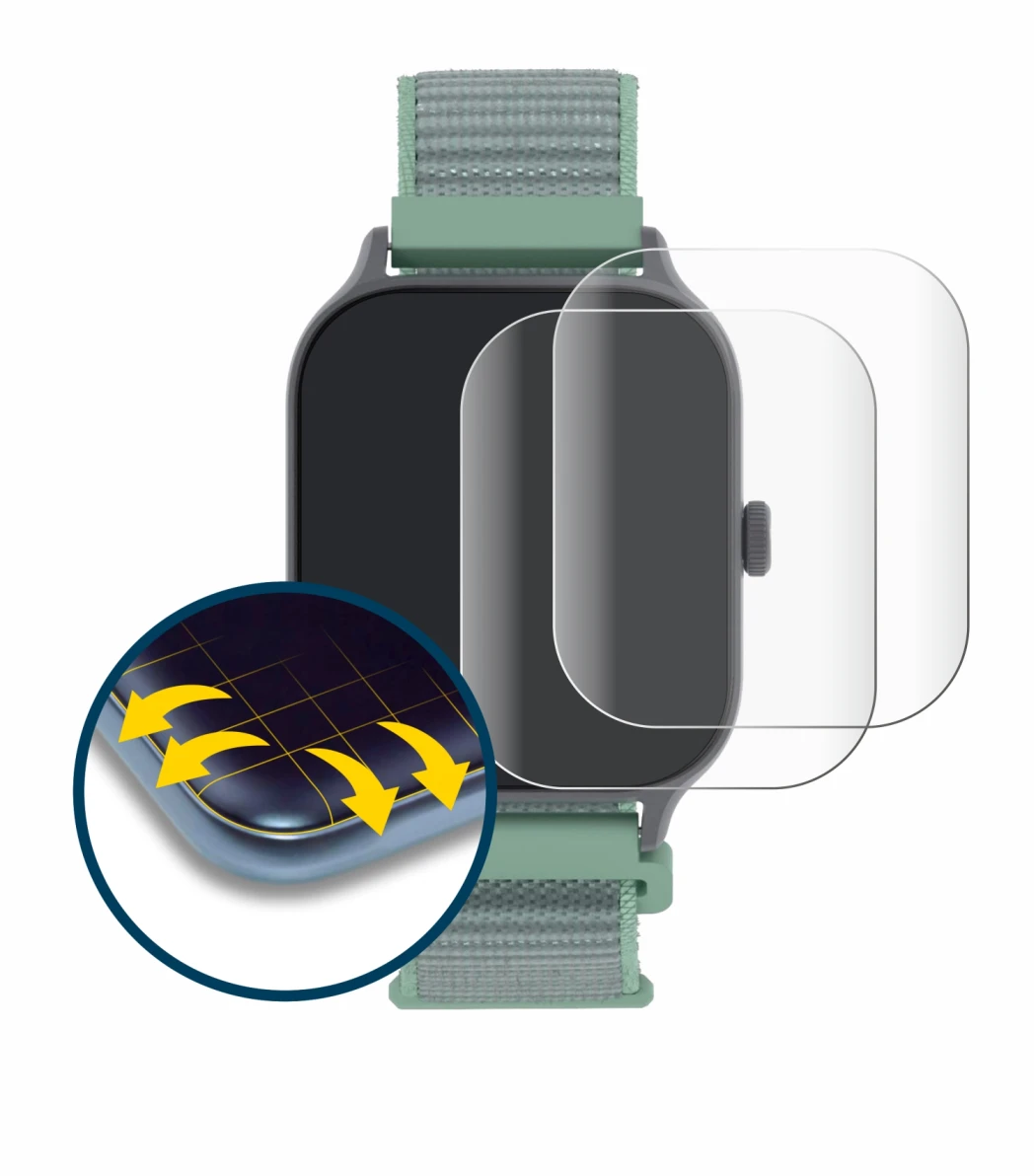 Immagine del dispositivo Decathlon Fit 100s con un'ampia varietà di protezioni per lo schermo.