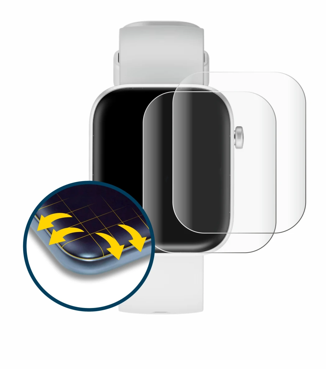 Immagine del dispositivo HMD Watch P1 con un'ampia varietà di protezioni per lo schermo.