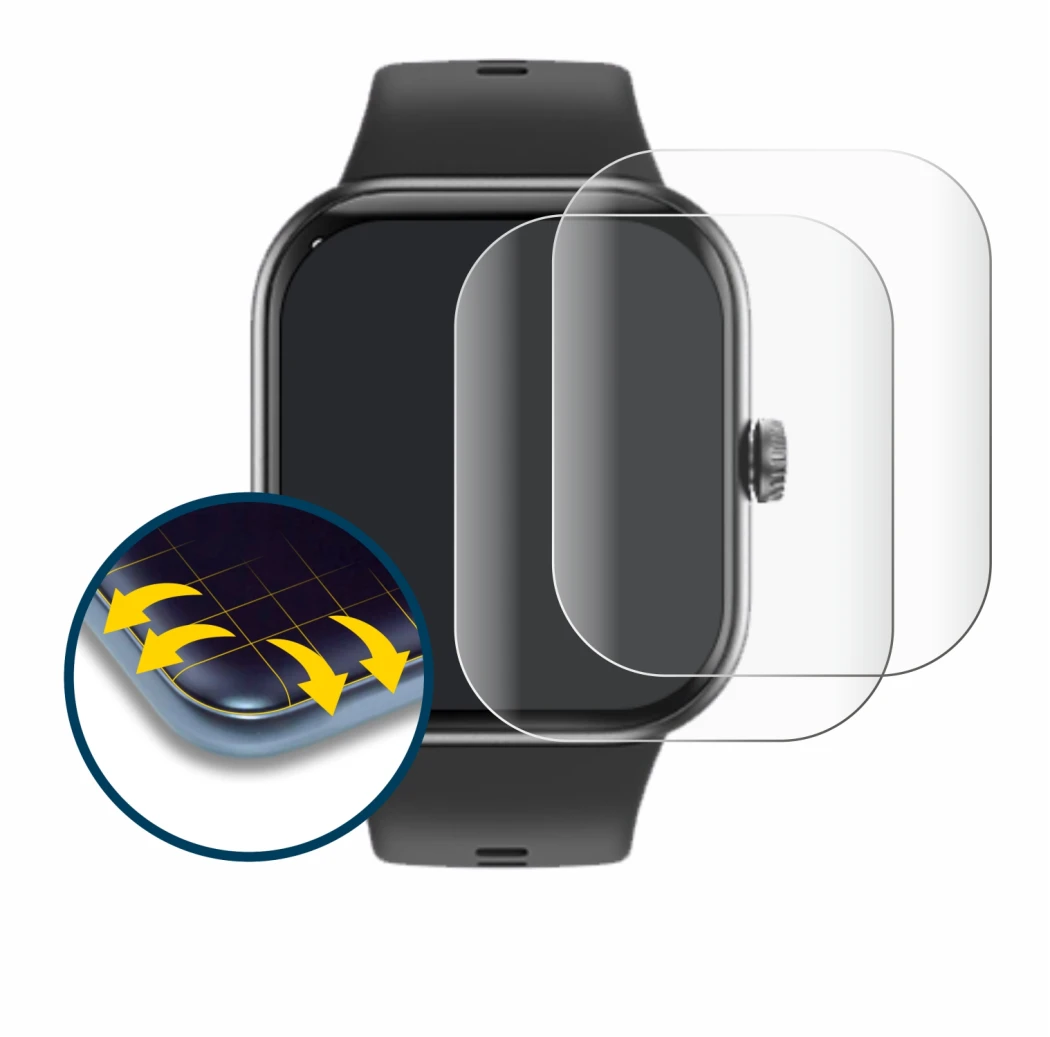 Immagine del dispositivo Honor Choice InFoWear Watch 2 Pro con un'ampia varietà di protezioni per lo schermo.