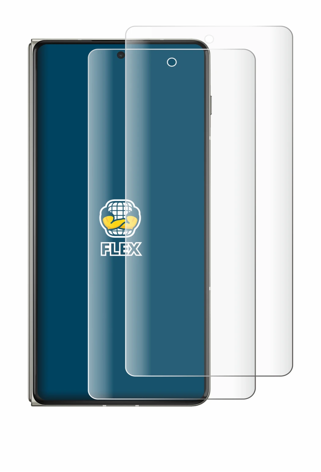 Immagine del dispositivo Motorola Razr Fold con un'ampia varietà di protezioni per lo schermo.