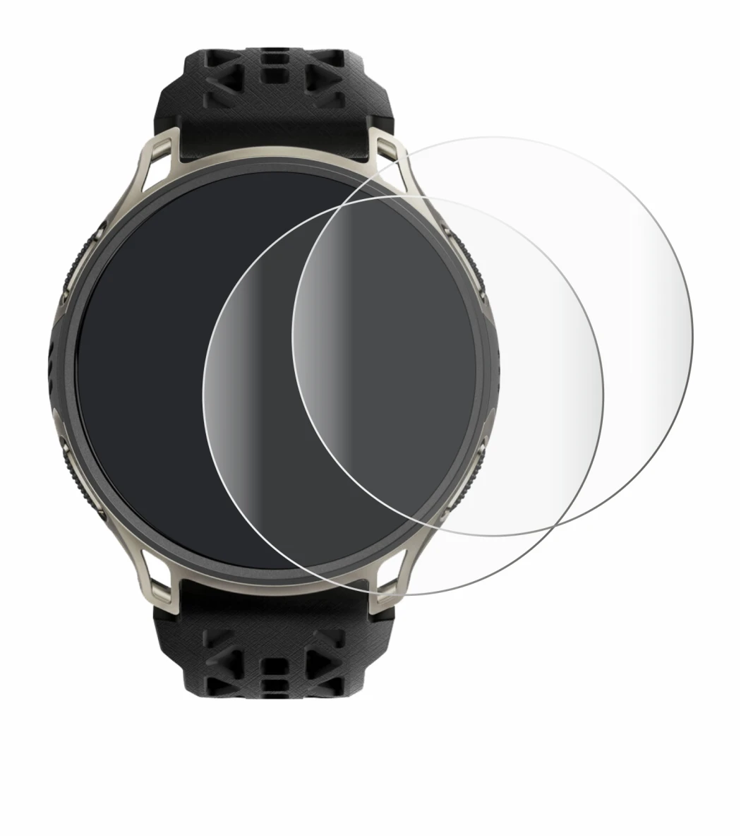 Immagine del dispositivo Amazfit Cheetah 2 Pro con un'ampia varietà di protezioni per lo schermo.