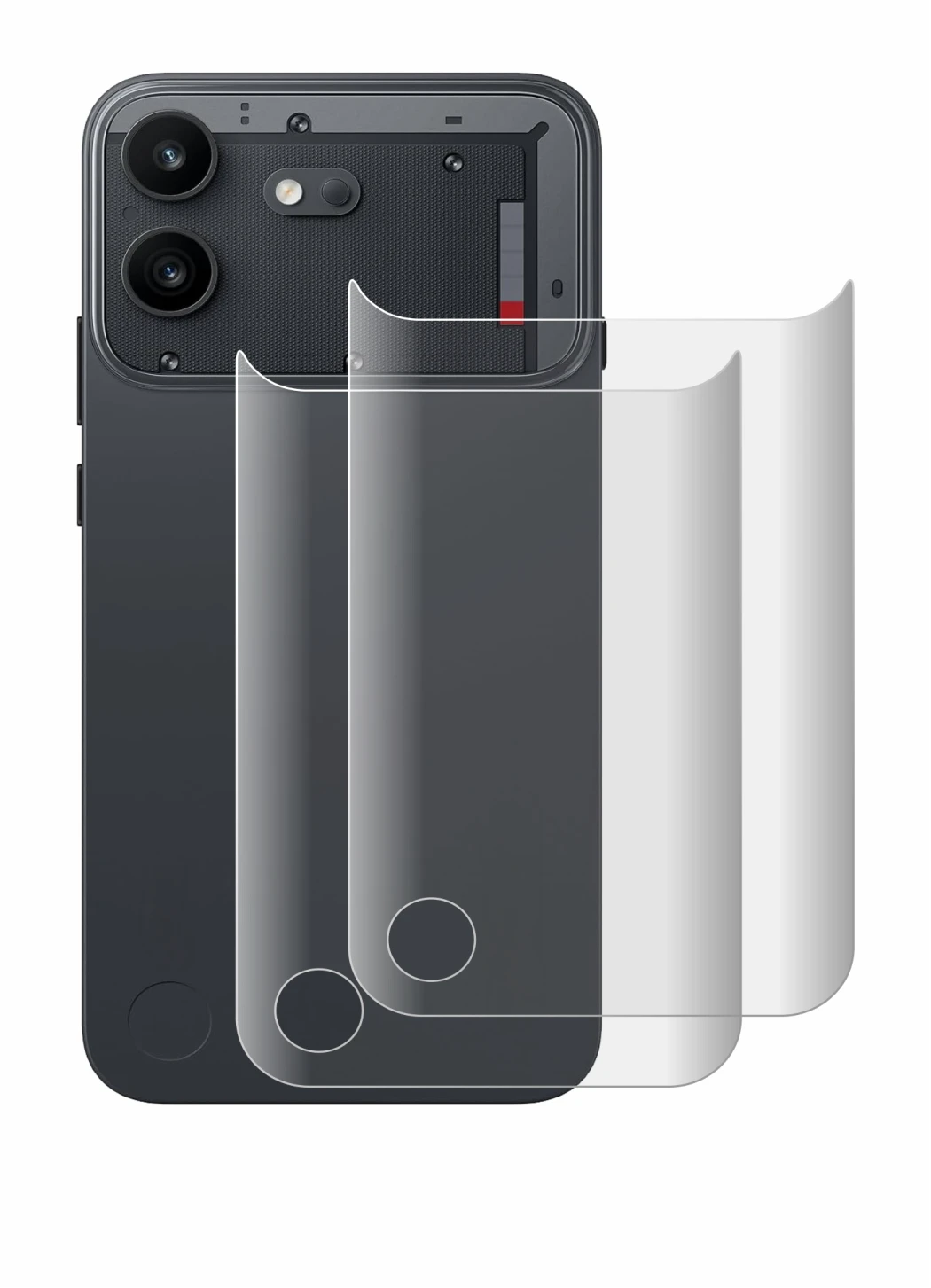 Immagine del dispositivo Nothing Phone (4b) (Posteriore) con un'ampia varietà di protezioni per lo schermo.