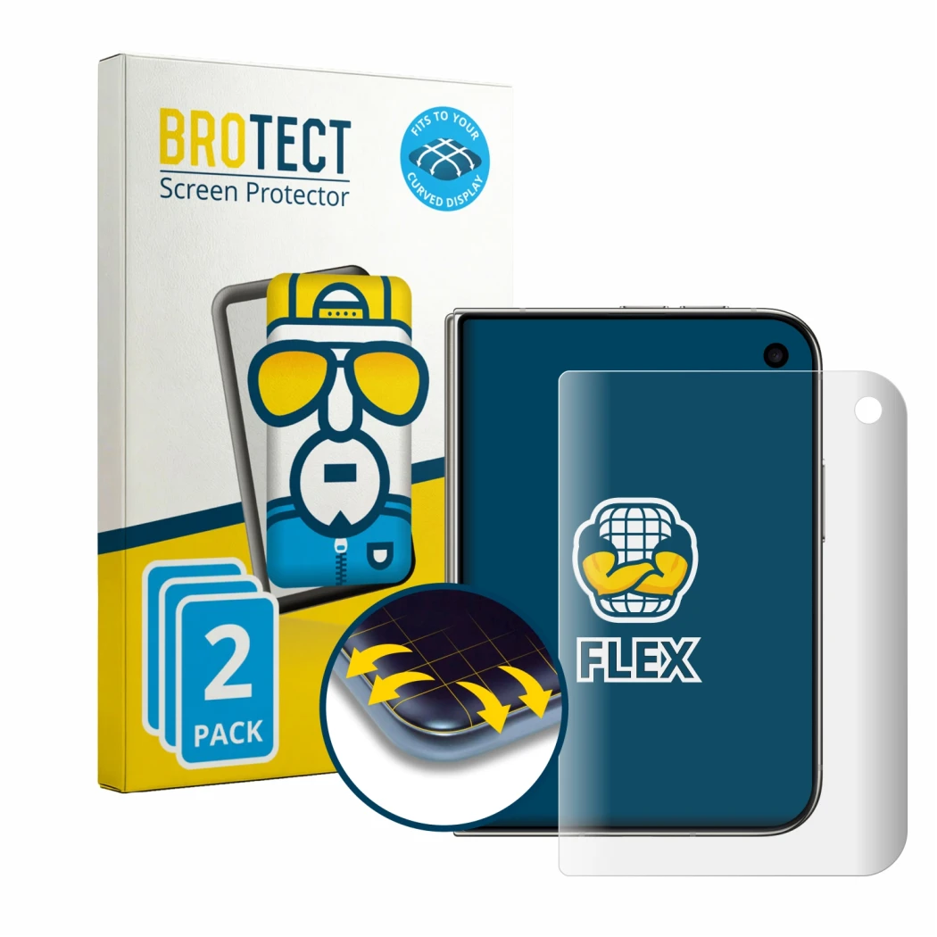 Parte frontale di una confezione del prodotto con il logo del marchio BROTECT. Accanto è raffigurato il dispositivo Apple iPho