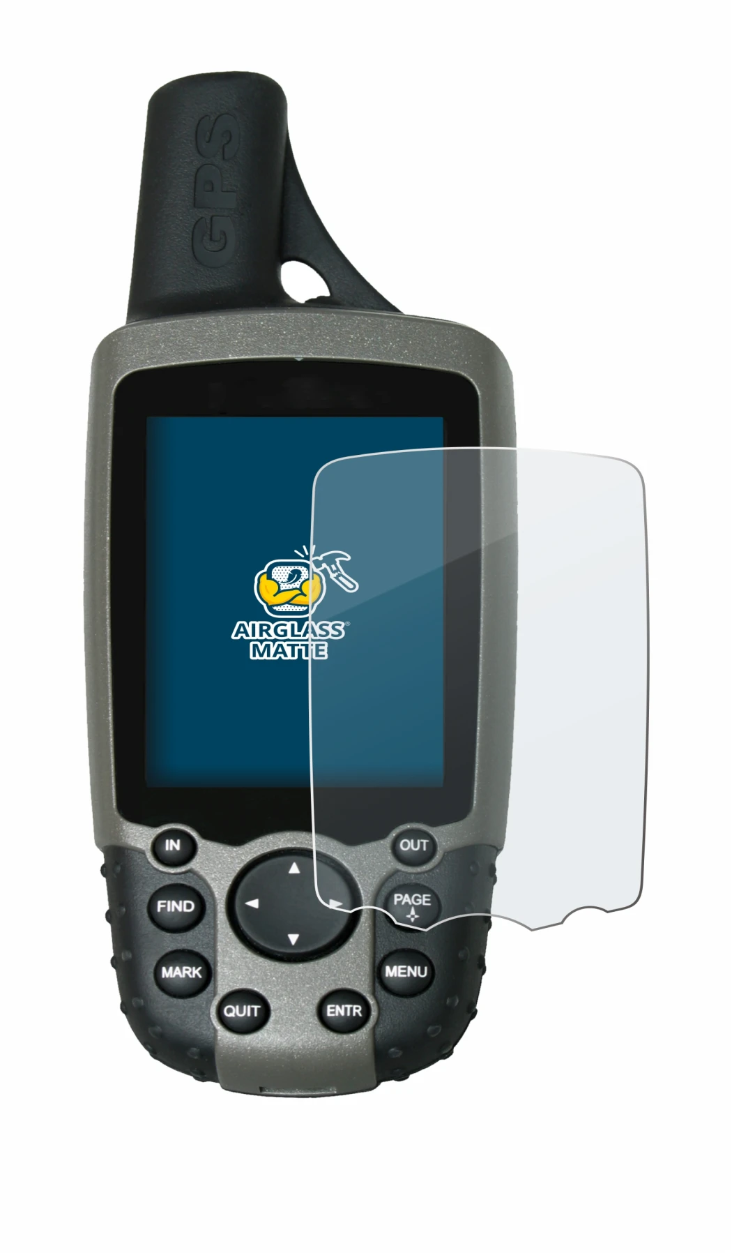 Immagine del dispositivo Garmin GPSMAP 60CSx con un'ampia varietà di protezioni per lo schermo.