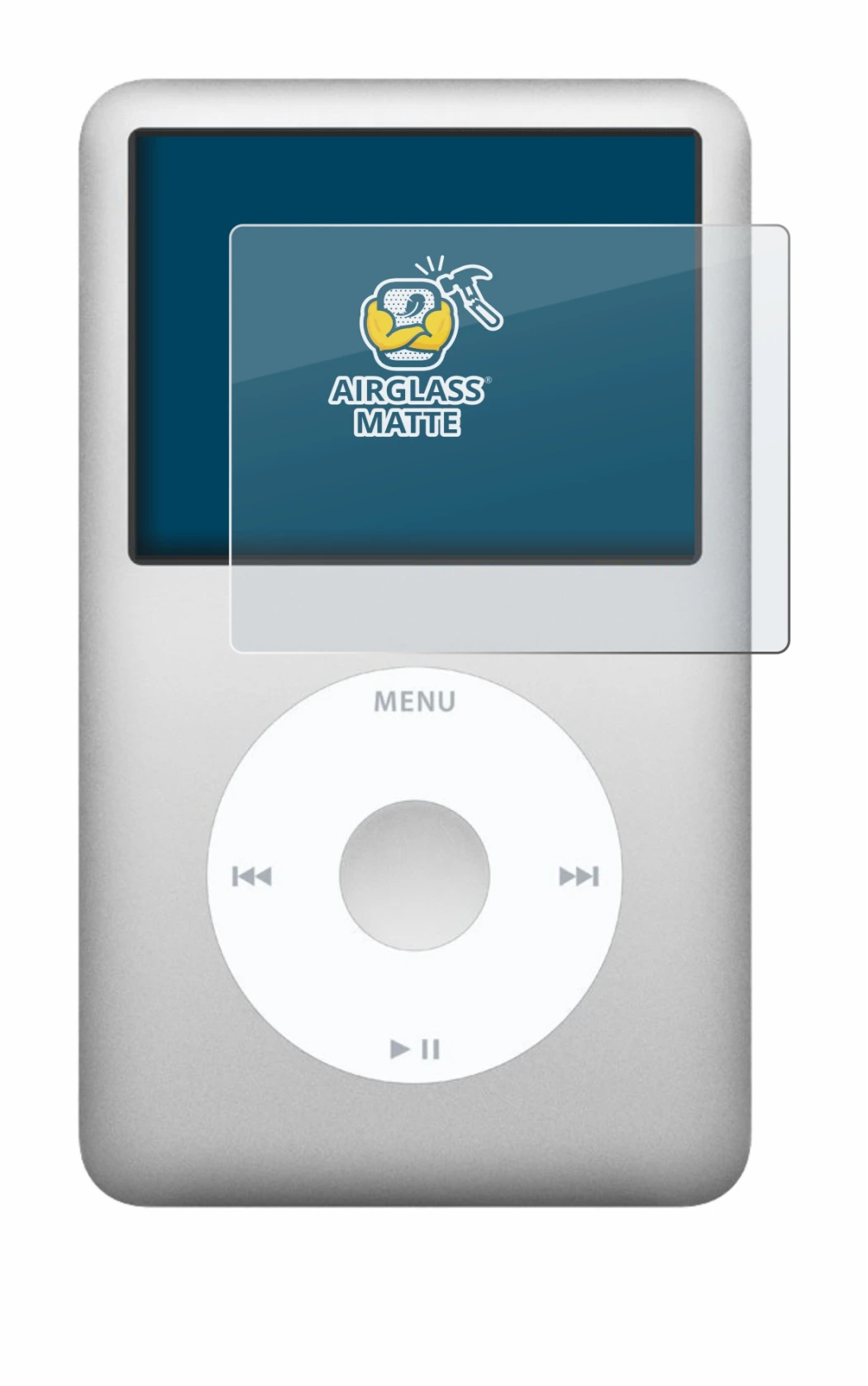 Immagine del dispositivo Apple iPod classic 160 GB (7a Gen.) con un'ampia varietà di protezioni per lo schermo.
