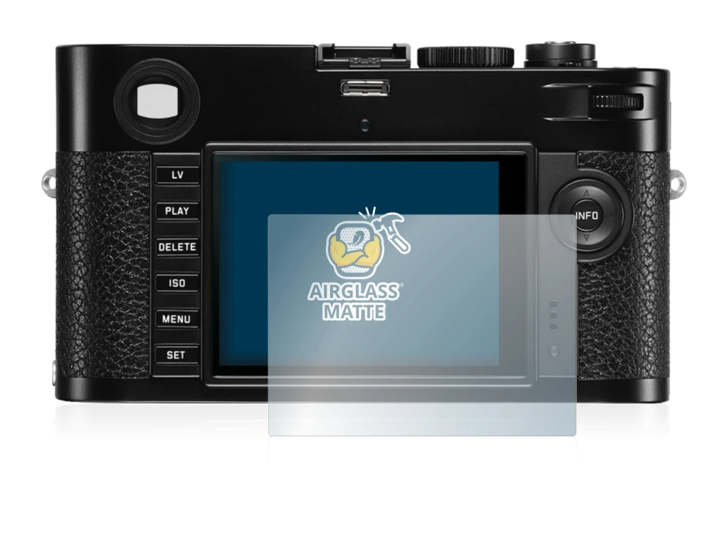 Immagine del dispositivo Leica M (Typ 240) con un'ampia varietà di protezioni per lo schermo.