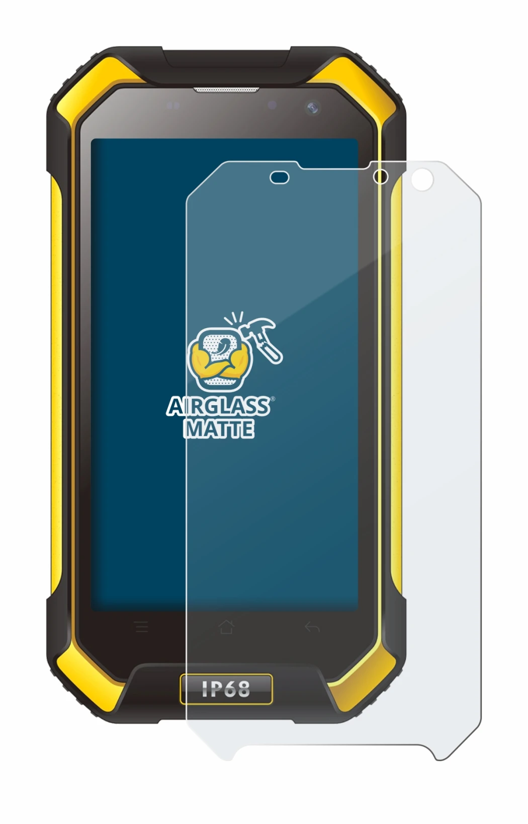 Immagine del dispositivo Blackview BV6000 con un'ampia varietà di protezioni per lo schermo.