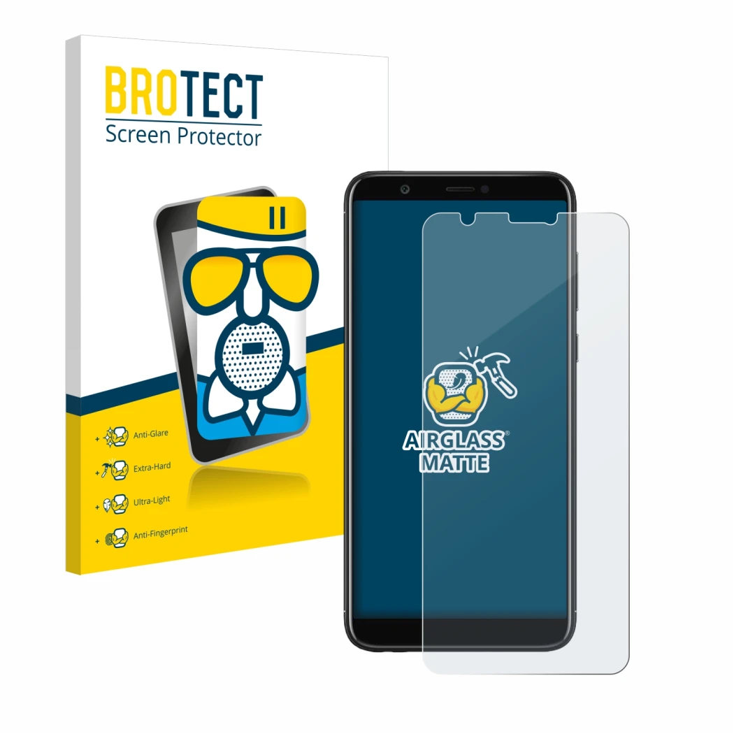 Parte frontale di una confezione del prodotto con il logo del marchio BROTECT. Accanto è raffigurato il dispositivo Huawei P s