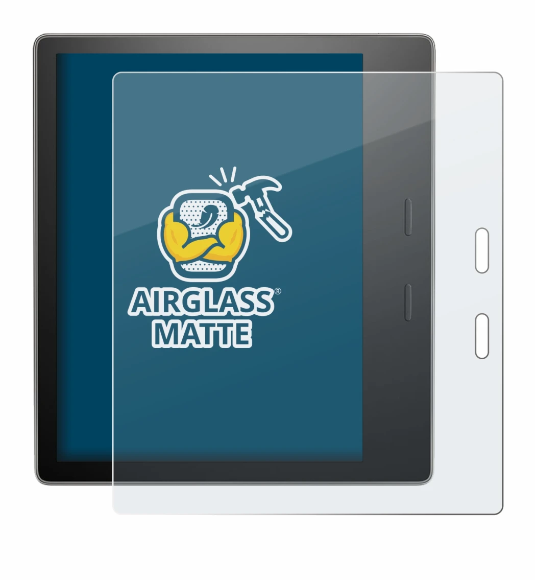 Immagine del dispositivo Amazon Kindle Oasis 2019 (10a Gen.) con un'ampia varietà di protezioni per lo schermo.