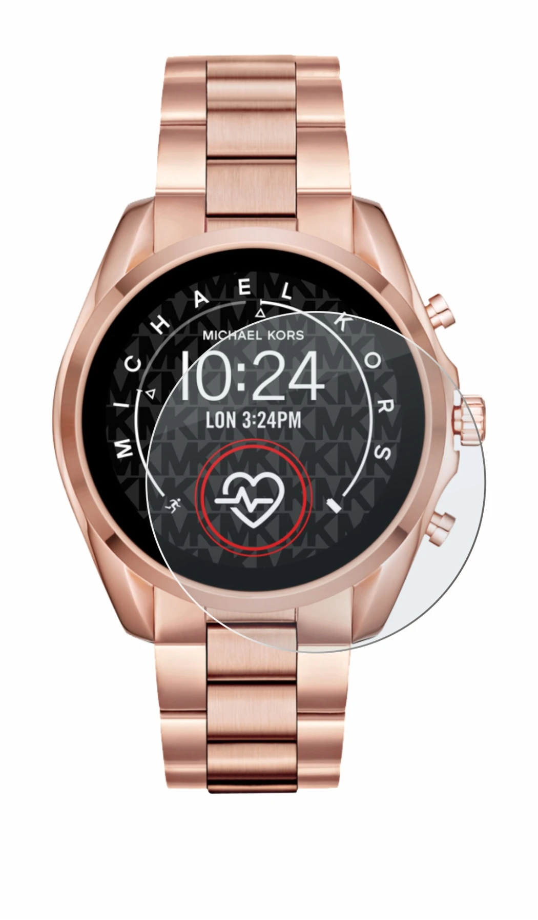 Immagine del dispositivo Michael Kors Access Bradshaw 2 con un'ampia varietà di protezioni per lo schermo.