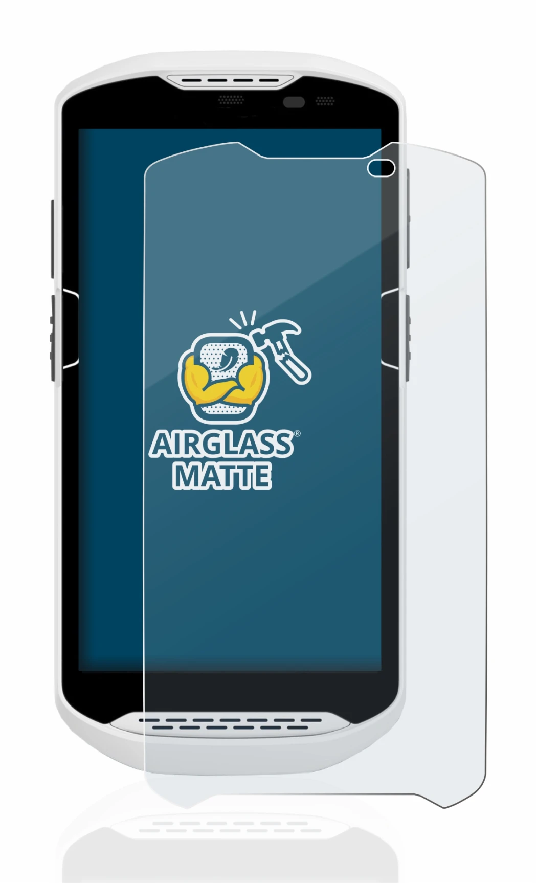 Immagine del dispositivo Zebra TC57 con un'ampia varietà di protezioni per lo schermo.