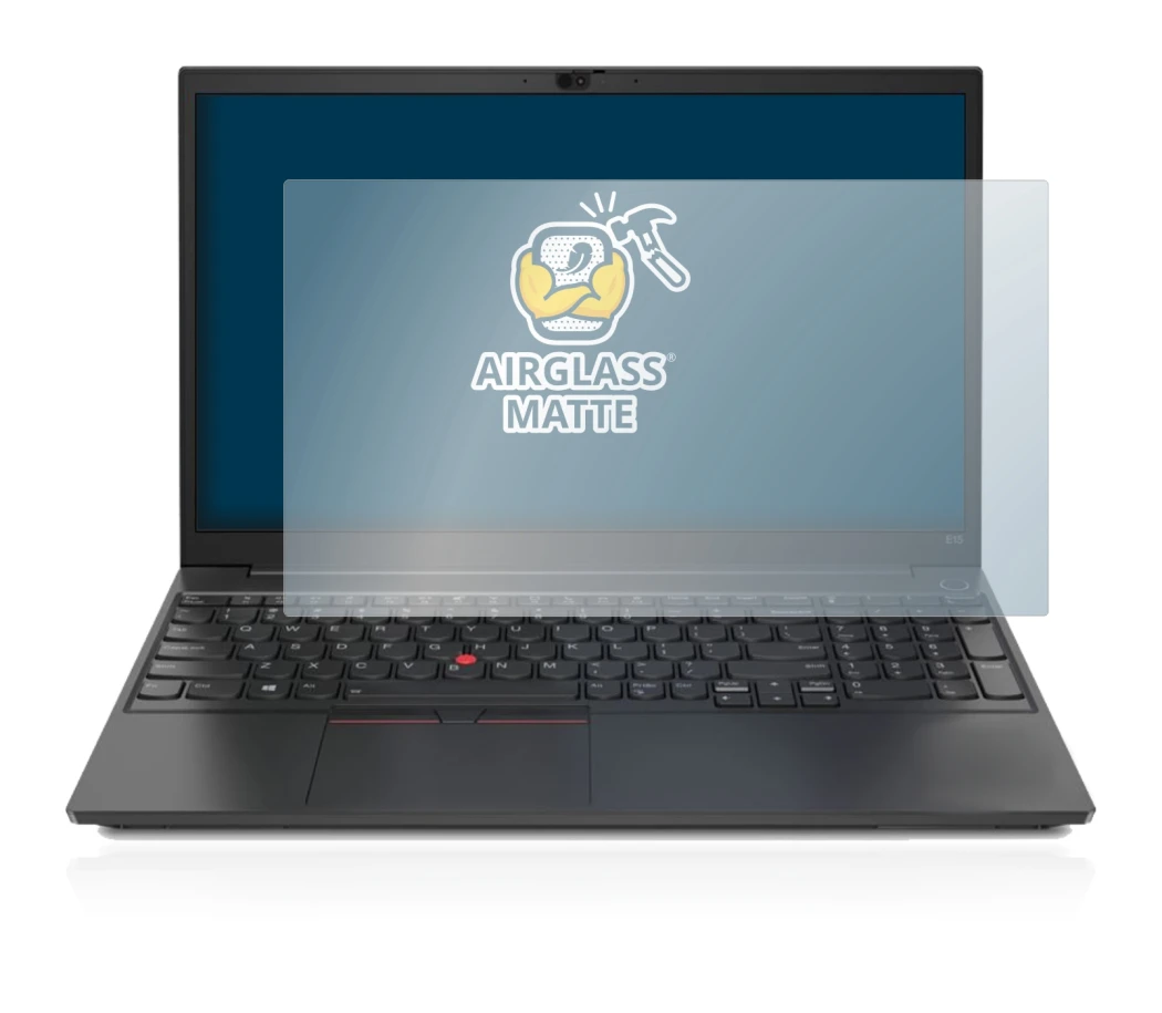 Immagine del dispositivo Lenovo ThinkPad E15 con un'ampia varietà di protezioni per lo schermo.