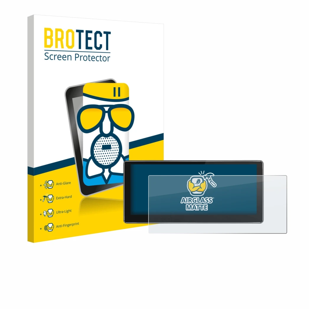 Parte frontale di una confezione del prodotto con il logo del marchio BROTECT. Accanto è raffigurato il dispositivo Joying 4G