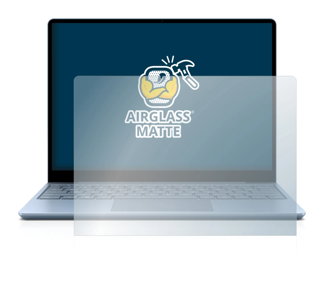 Immagine del dispositivo Microsoft Surface Laptop Go con un'ampia varietà di protezioni per lo schermo.